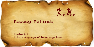 Kapusy Melinda névjegykártya