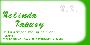 melinda kapusy business card